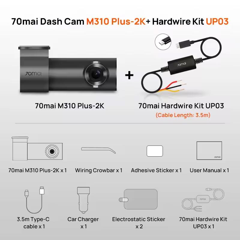 70mai Dash Cam M310 Plus 2K