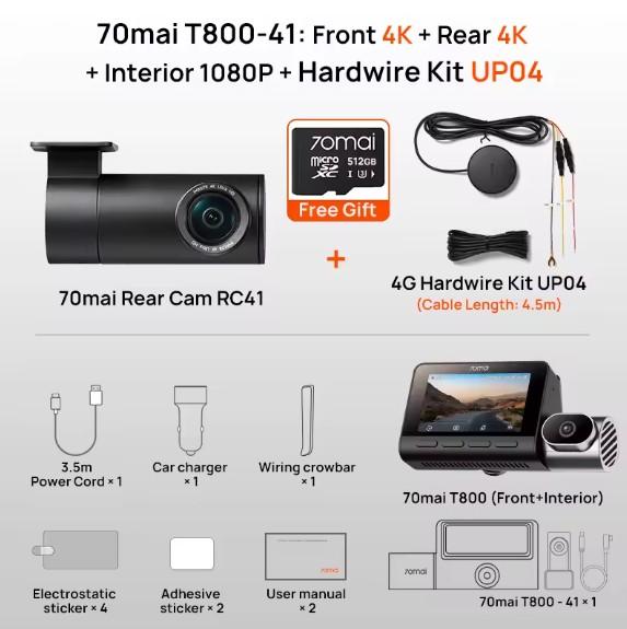 70mai Dash Cam 4K T800