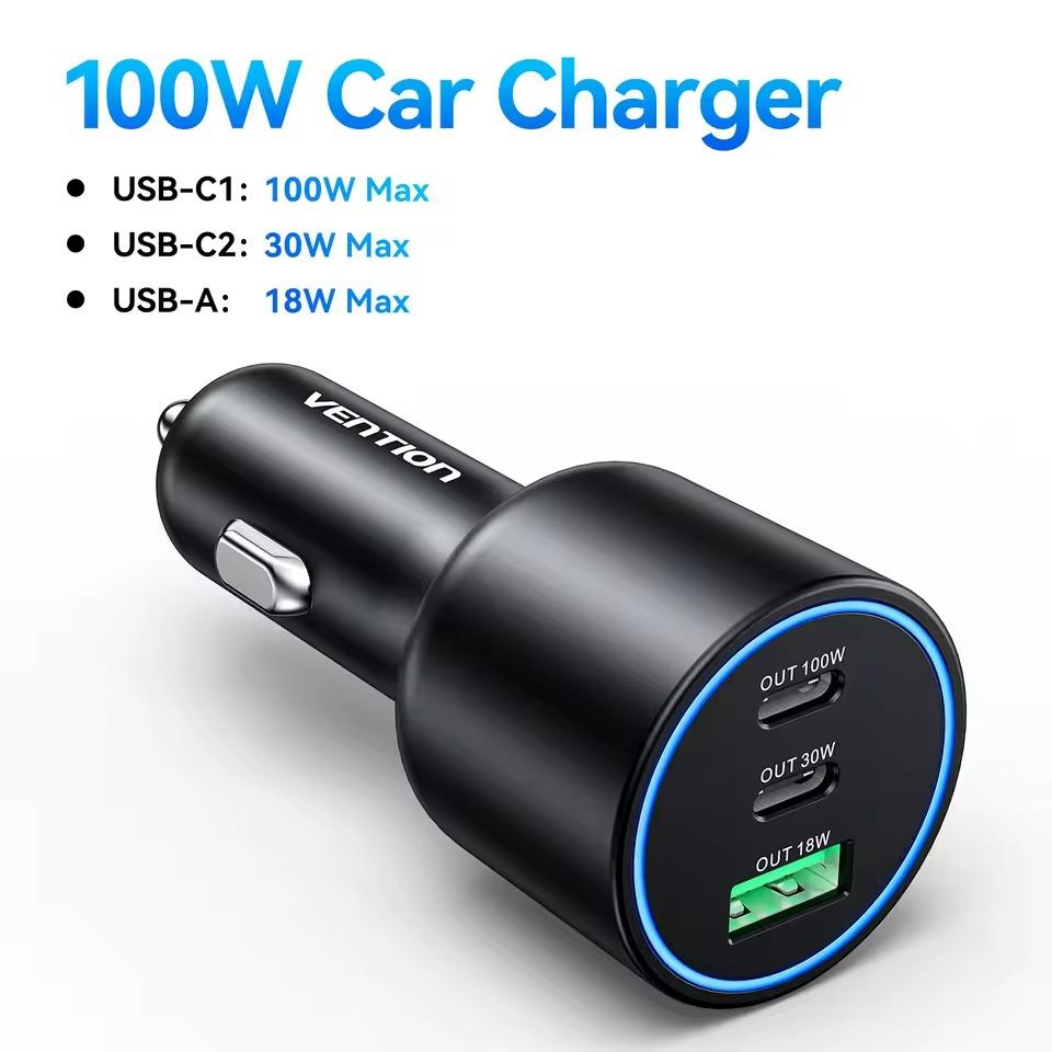 Vention 165W 3-Port Car Charger