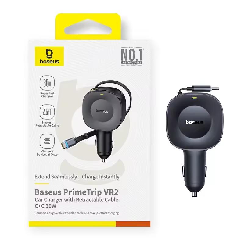 Baseus 30W nabíjačka do auta s rolovacím káblom