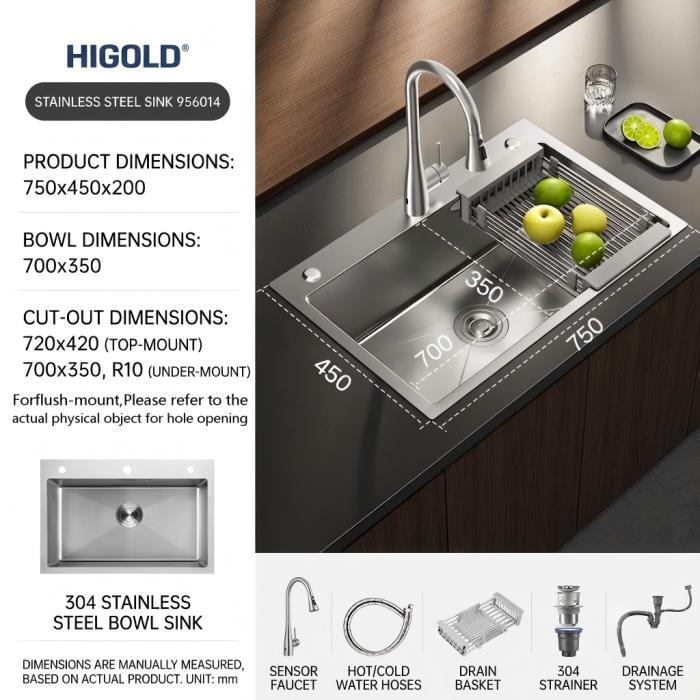 HIGOLD Nano kuchynský drez 304
