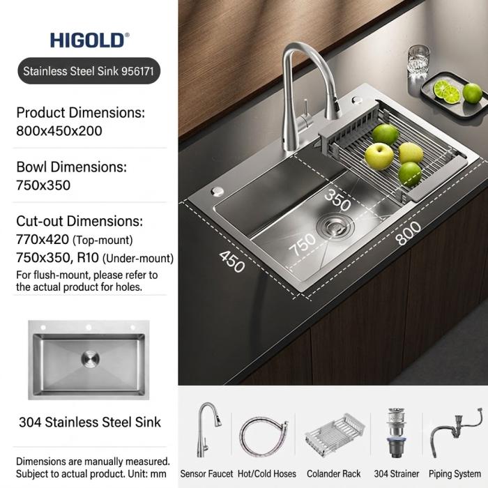 HIGOLD Nano kuchynský drez 304