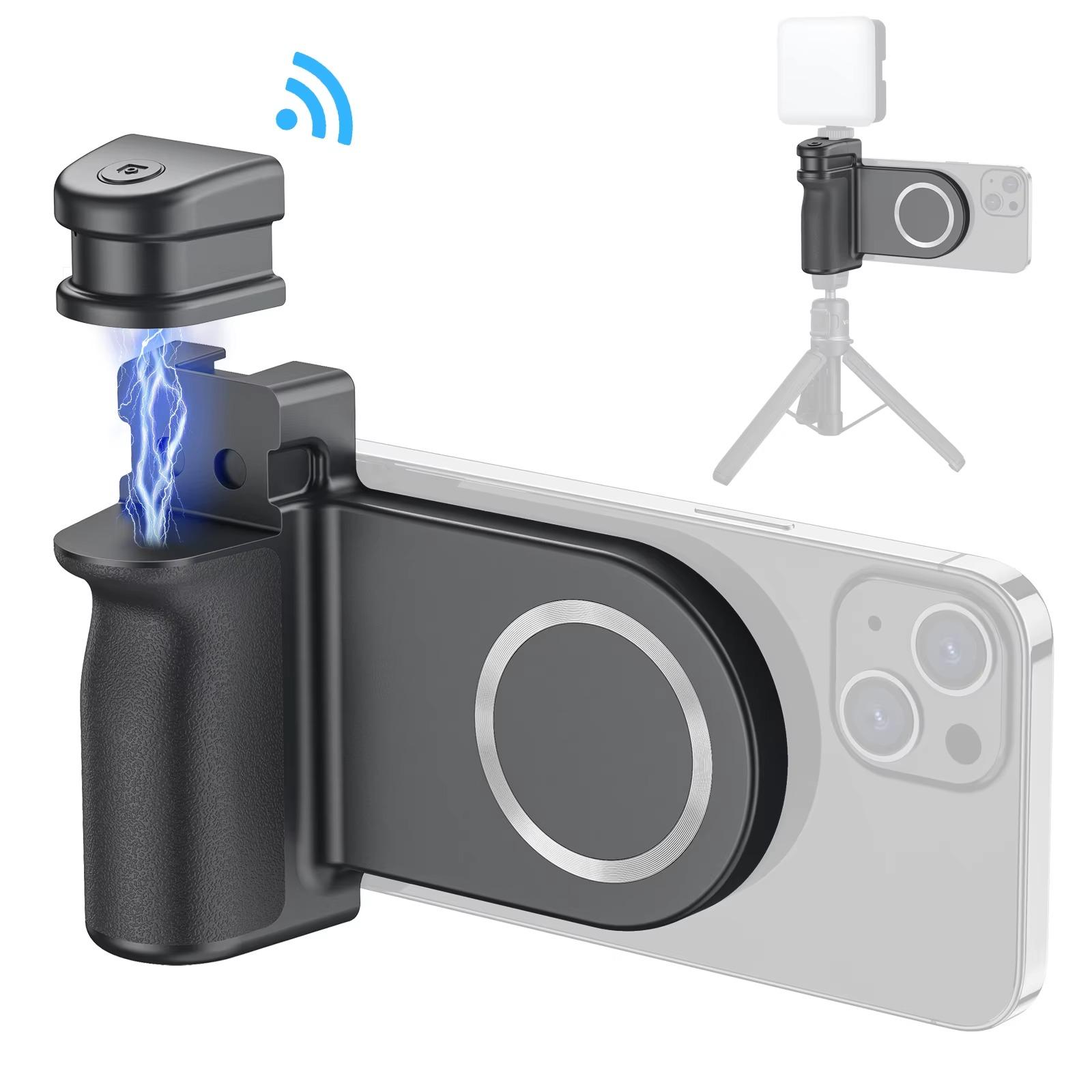 Magnetický Bluetooth grip pre fotografovanie